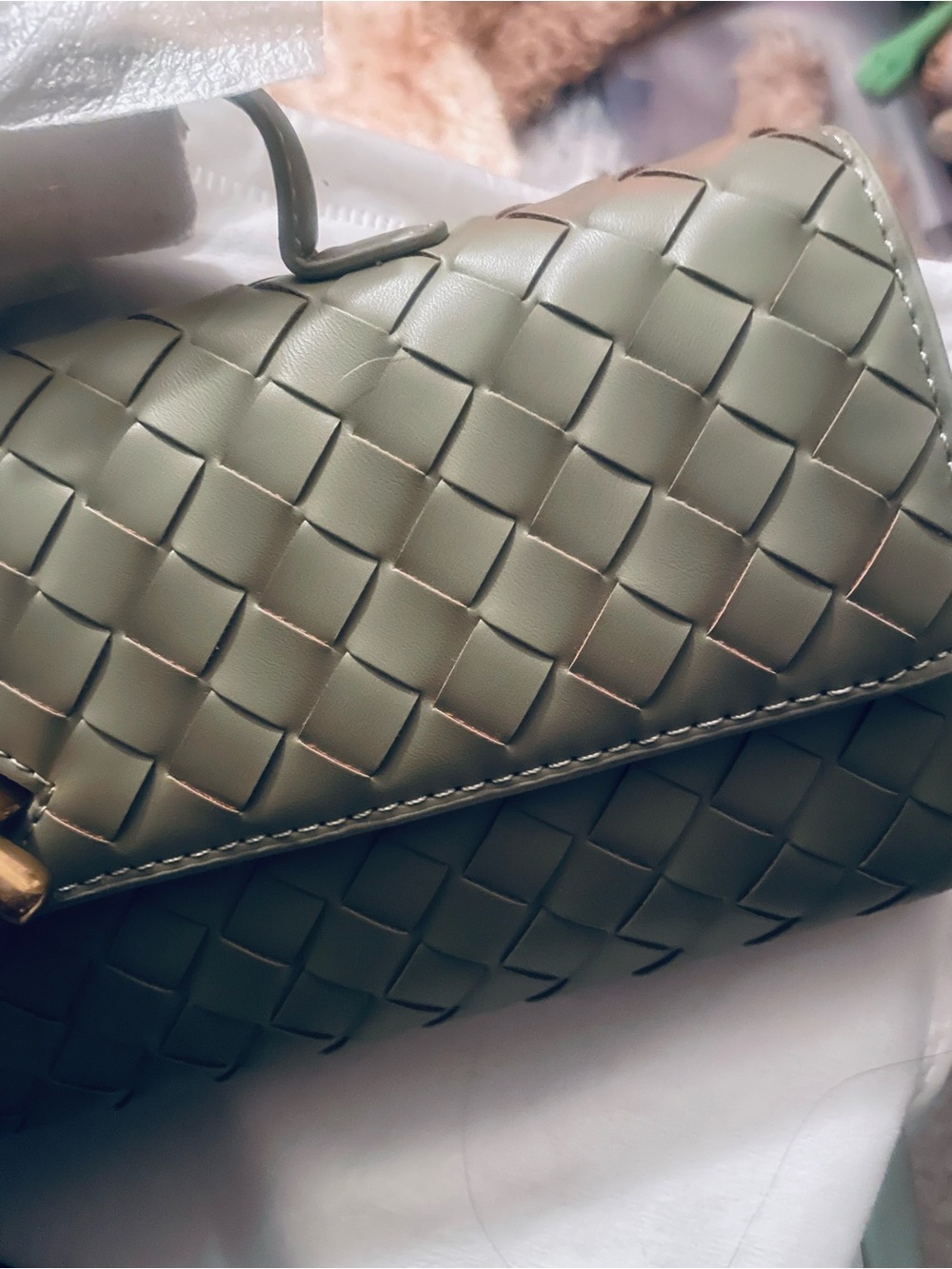 🔥Bottega veneta 😍 andiamo clutch Matcha Vegan leather - Picture 6 of 11